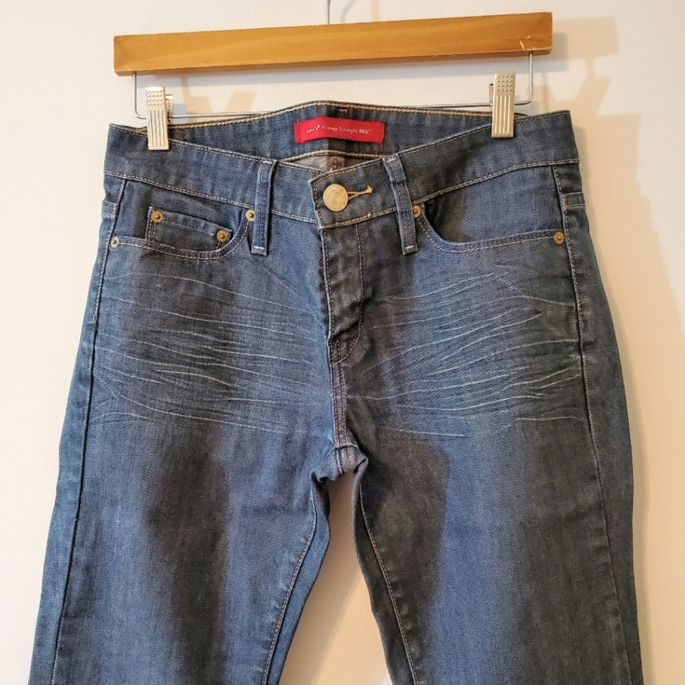 Levi's Vintage Straight 562 Mid Rise Denim Blue Jeans - Size 6M W28 - Picture 2 of 8